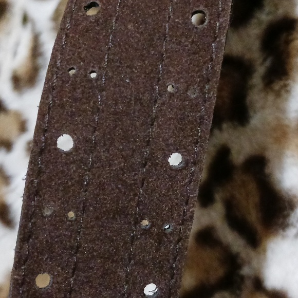 NWOT Suede Bohemian Pinhole Fringe Tie Belt P-size 10 - Picture 8 of 15